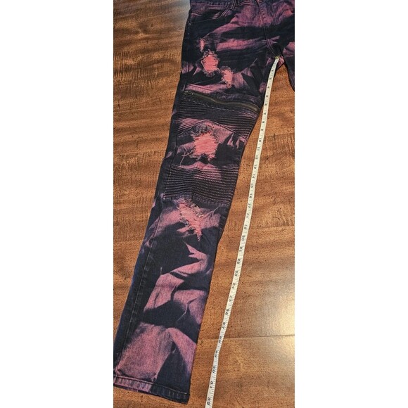 Kayden K Men's Skinny Jeans Comfort Stretch Slim 34 Distressed Tye-Dye Pants - Picture 11 of 11